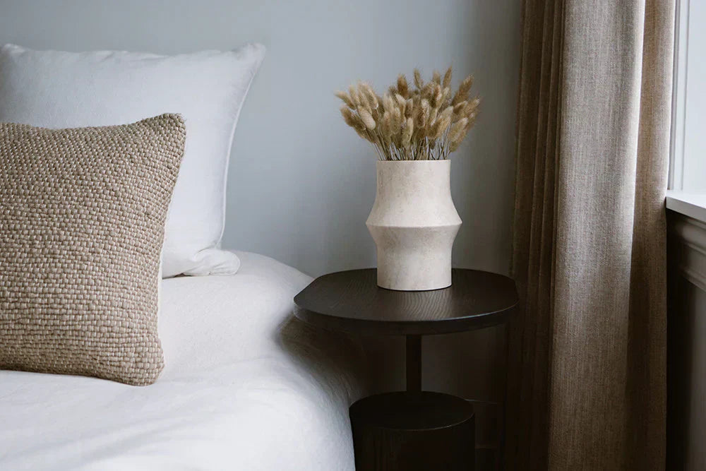 Vaas van kunst travertin Ø12x20 cm